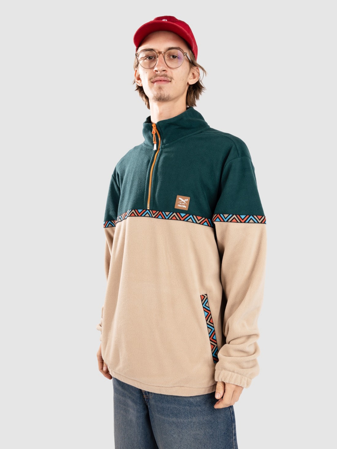 Iriedaily Monte Noe Troyer Half-Zip Fleece Pullover hunter