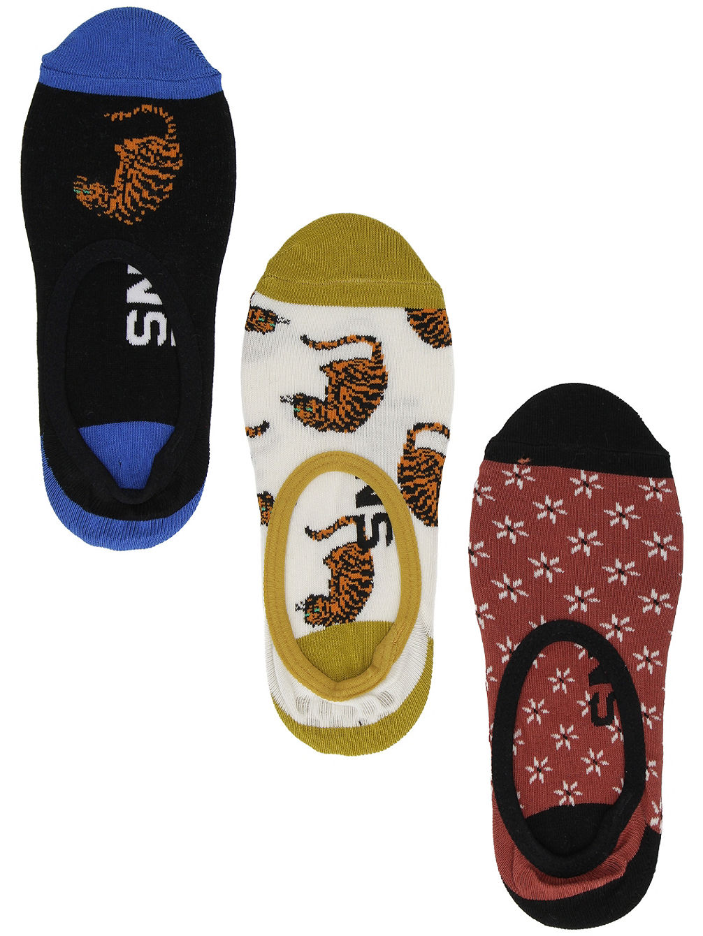 Tiger Floral Canoodles (6.5-10, 3Pk) Socken