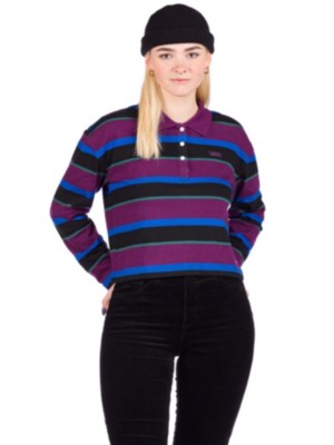 vans stripe it long sleeve polo top in multi