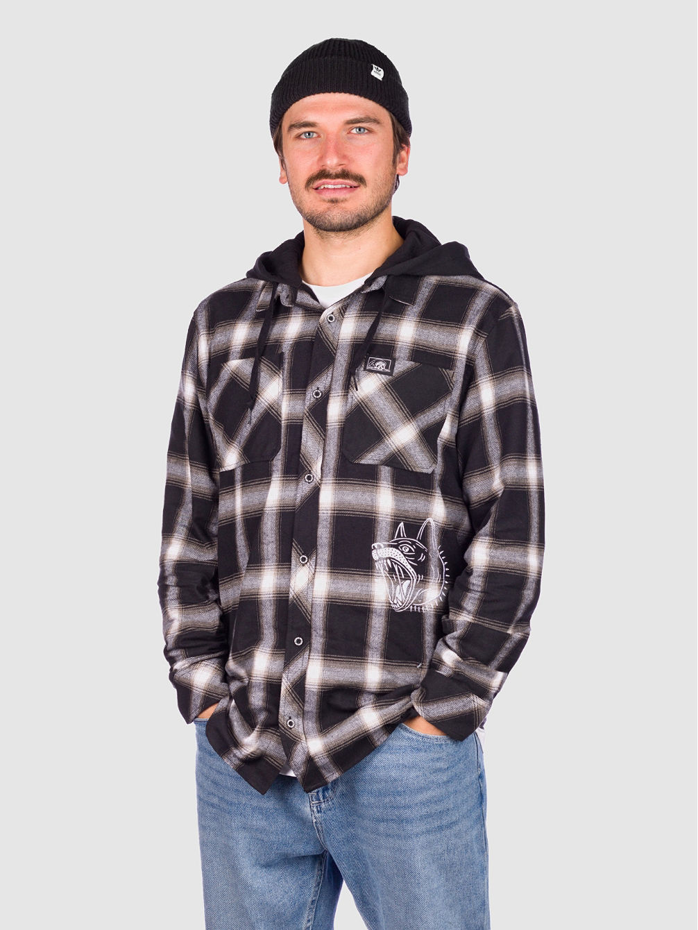 K-9 Hooded Flannel Camicia