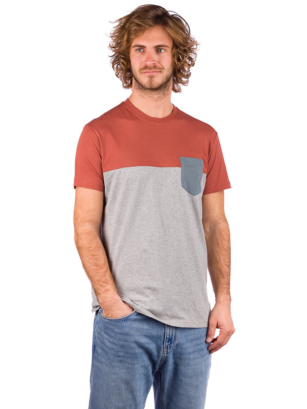 Iriedaily Block Pocket 0 T-Shirt rød