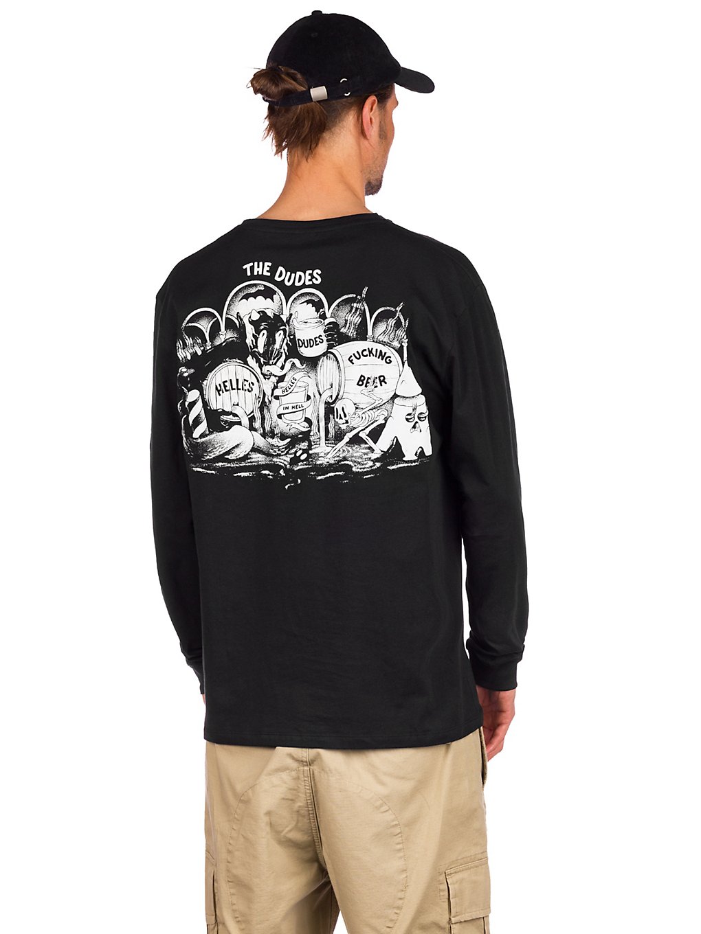 The Dudes Helles In Hell Long Sleeve T-Shirt caviar