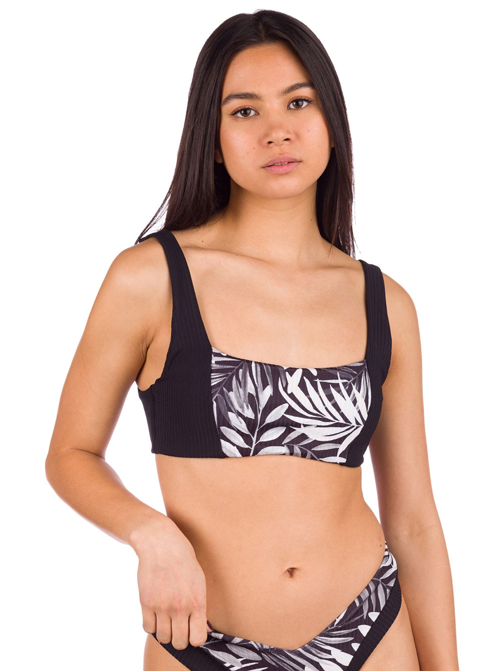 Party Palm Rib Bralette Bikini Top