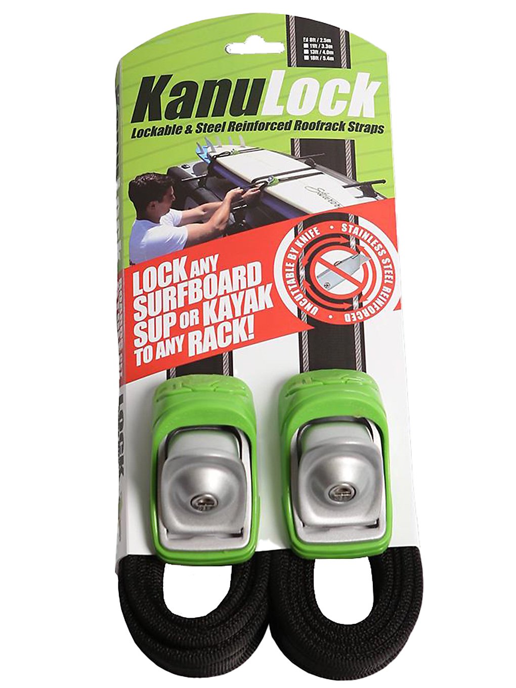 Kanulock 2.5m / 8 Ft Kanulock Lockable Tiedown Set noir