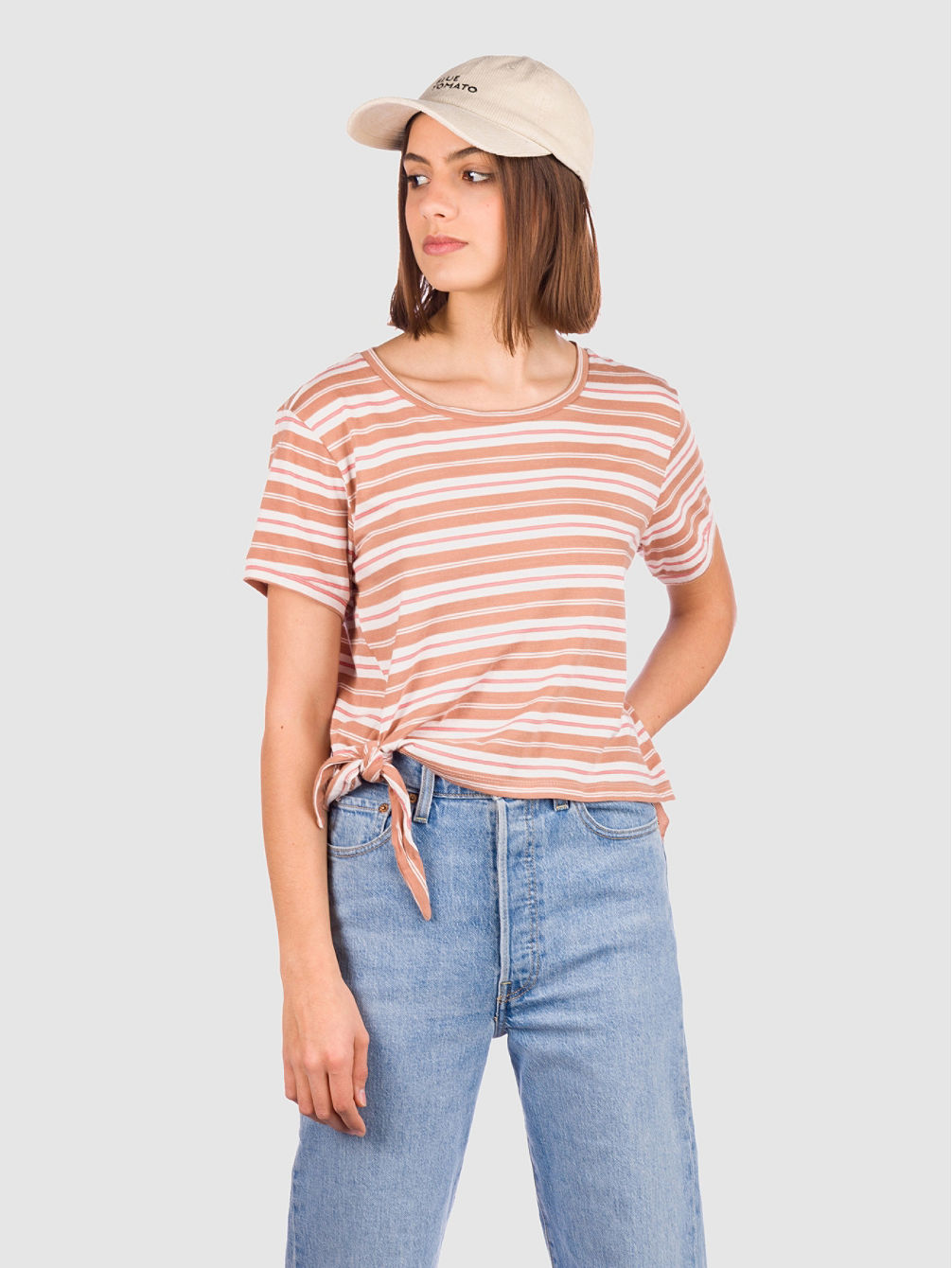 Striped Knotted T-Paita