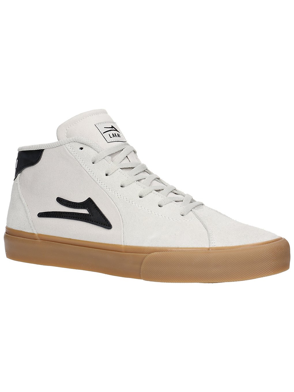 Lakai Flaco II Mid Skate Shoes white/gum suede