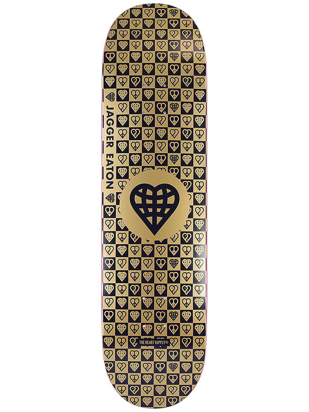 Heart Supply Jagger Eaton Trinity 8.25 Skateboard Deck gold foil with raised ink