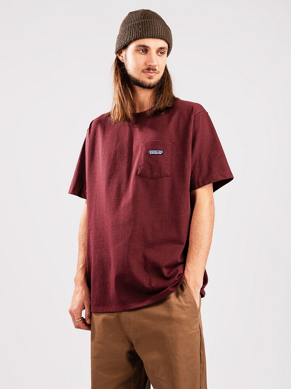 Patagonia P-6 Label Pocket Responsibili T-Shirt dark ruby