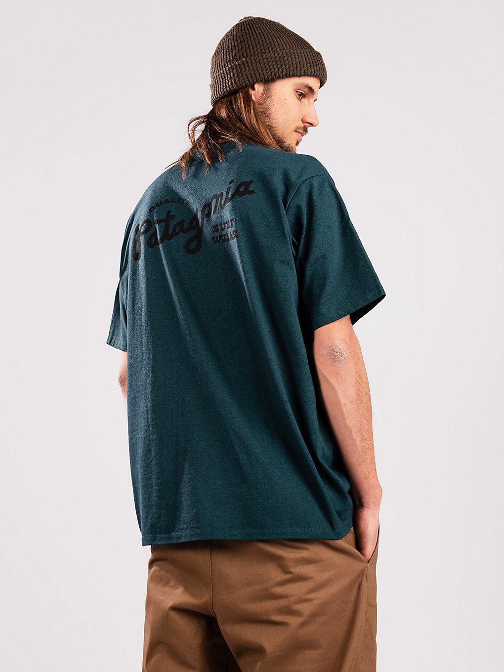 patagonia quality surf pocket responsibili- t-shirt dark borealis green