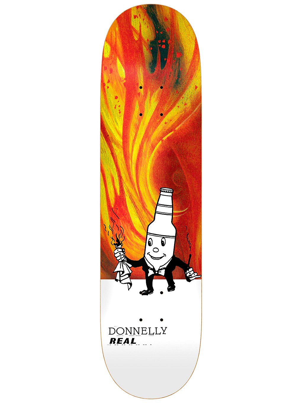Real Donnelly Burning D.A.D.S 8.5 Skateboard Deck white