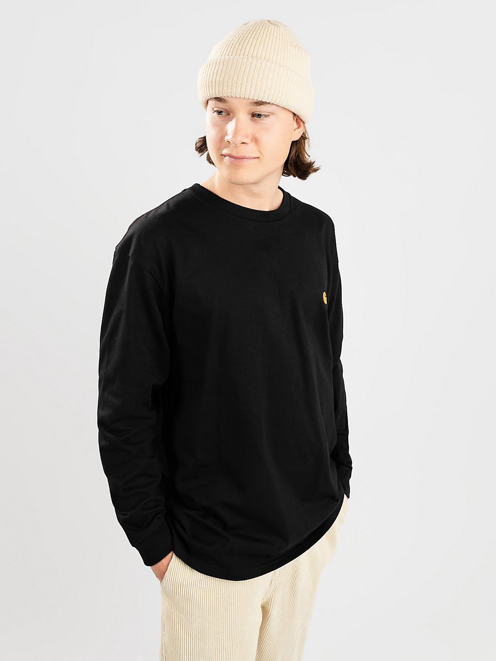 Carhartt WIP Chase Long Sleeve T-Shirt black/gold
