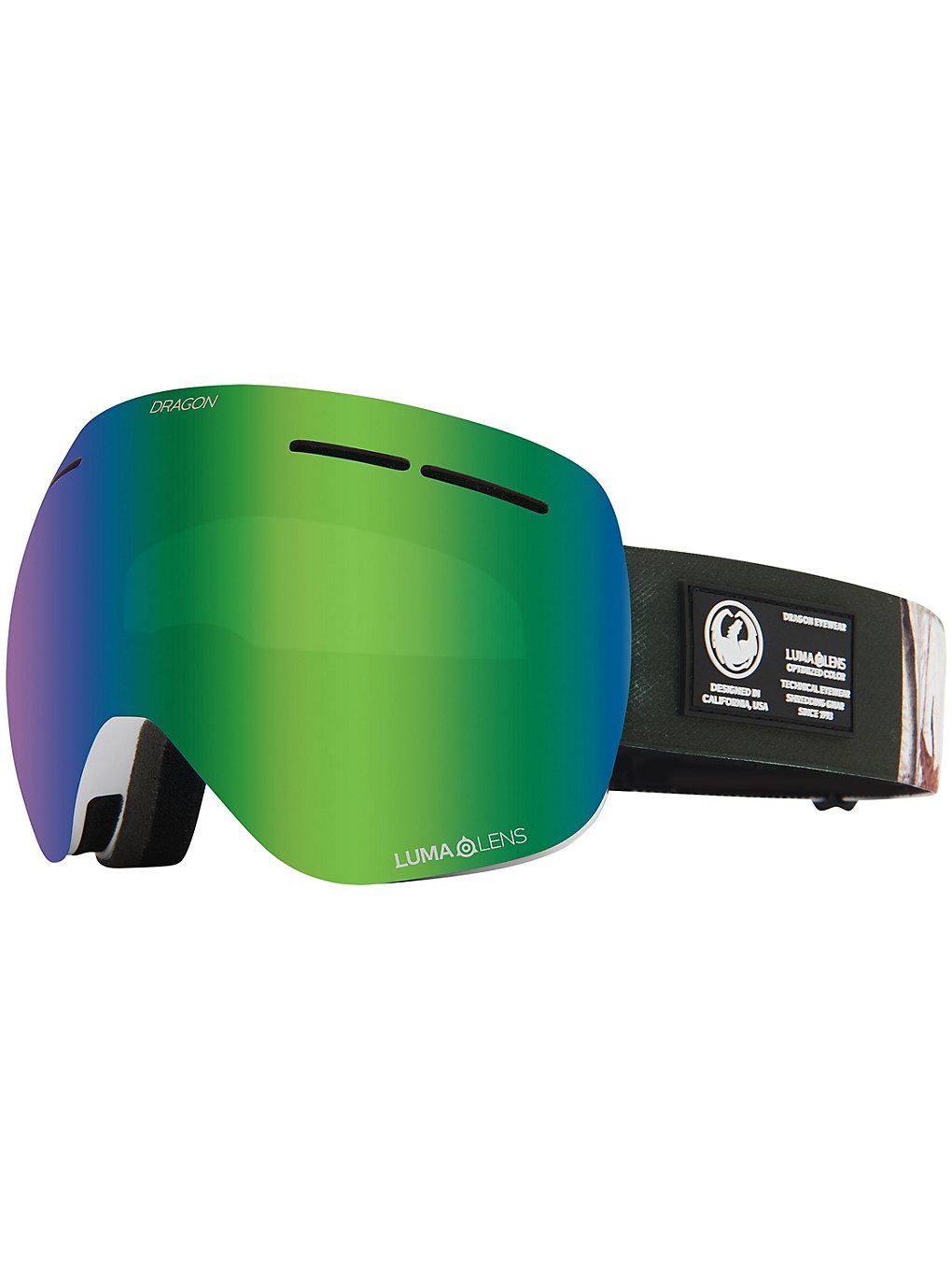 Dragon X1s Alpine Camo (+Bonus Lens) Goggle green ion + amber