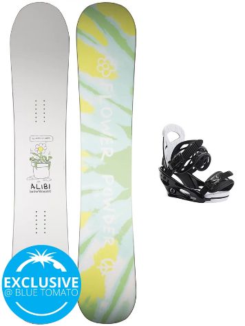 Alibi Snowboards Flowerchild 130 + Burton Smalls L 2022 Snowboard-Set