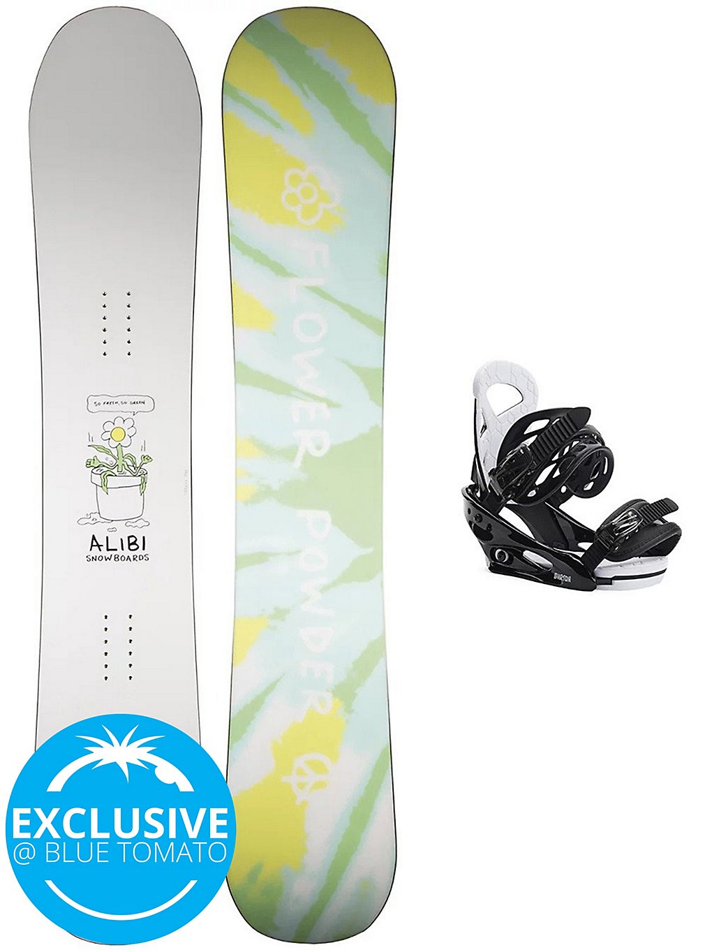 Alibi Snowboards Flowerchild 154+Burton Freestyle M 2022 Snowboard Set assorted
