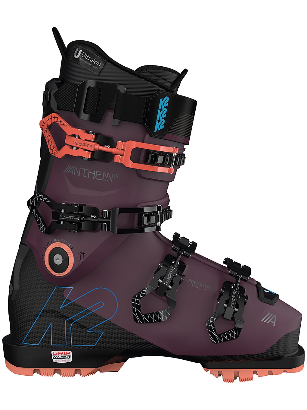 K2 Anthem 115 LV Gripwalk 2023 Ski Boots violet