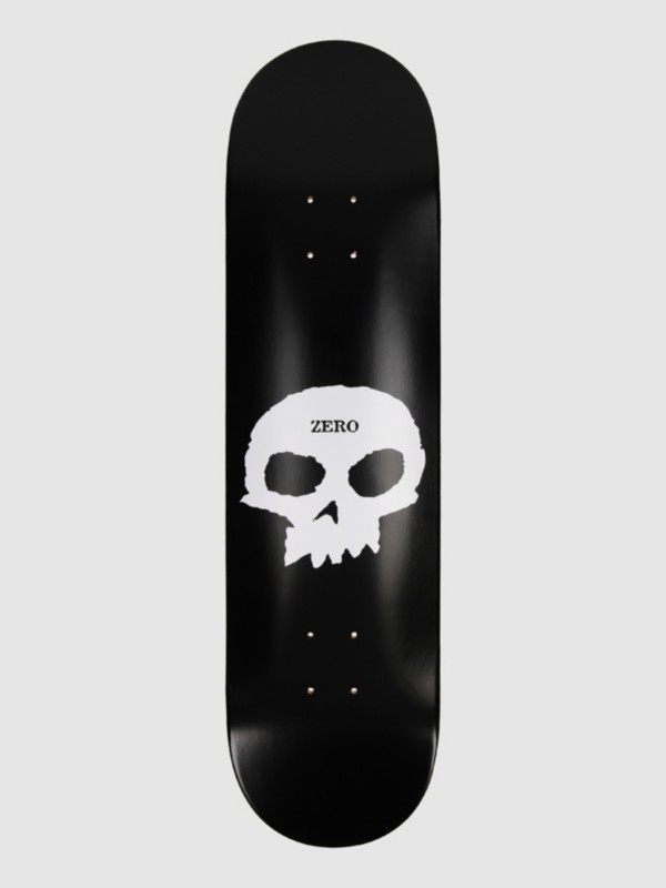 Zero Single Skull 8.0" Skateboard Deck black white