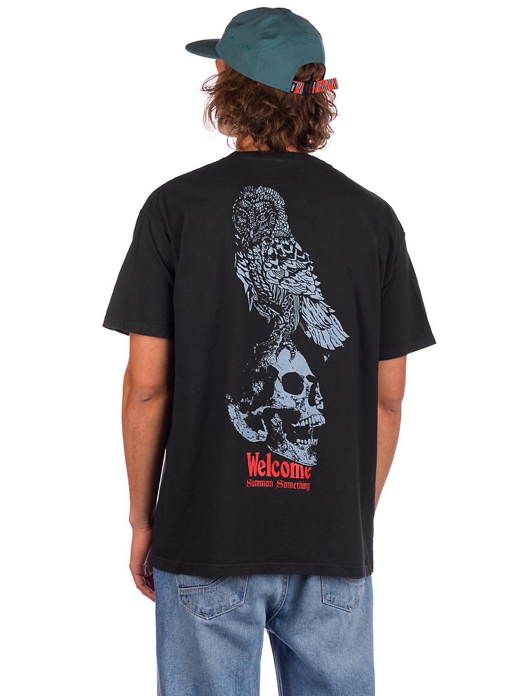 Welcome Bird Brain Garment Dyed T-Shirt svart