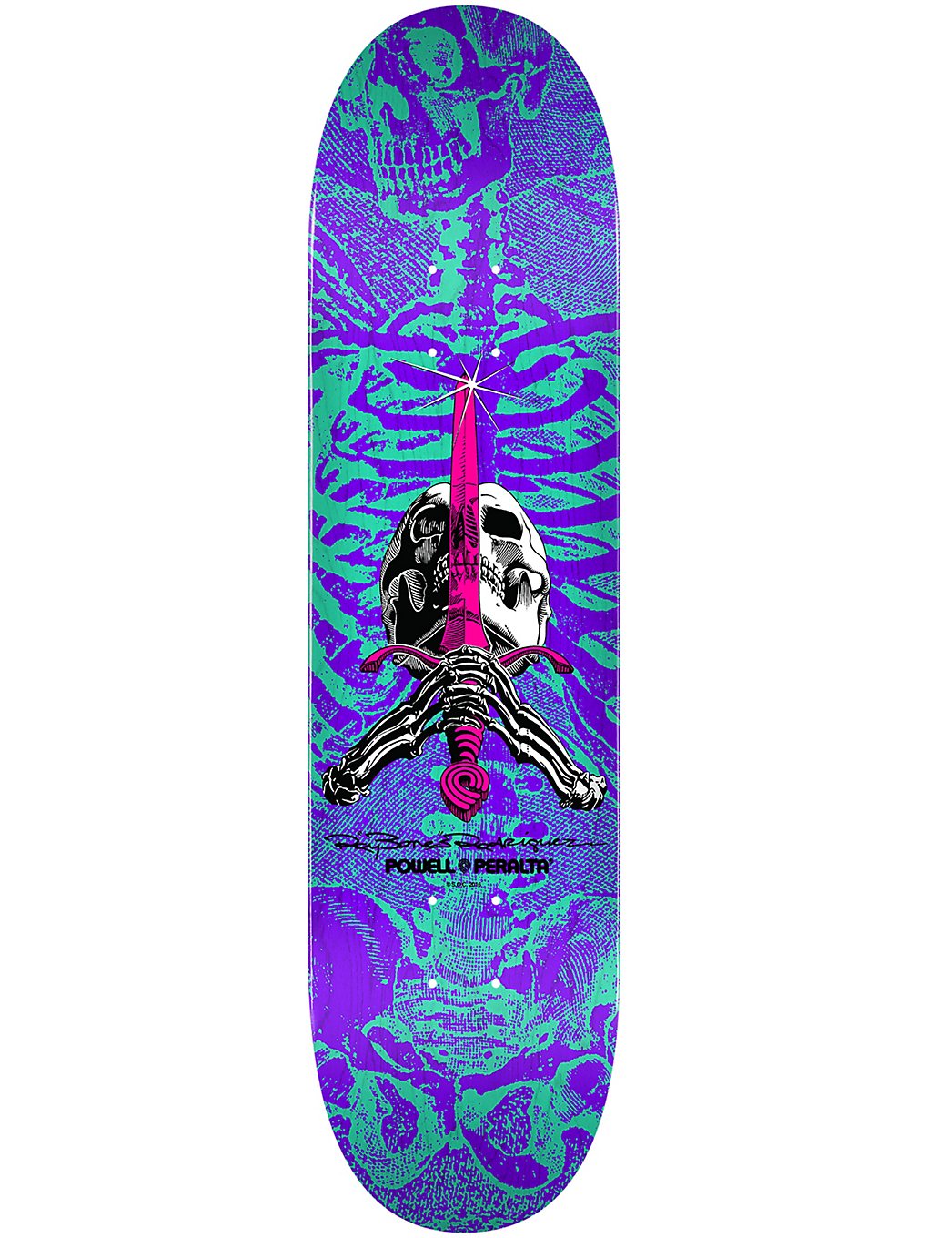 Powell Peralta Ray Rodriguez Skull&Sword Popsicle 8.25 Skateboard Deck purple
