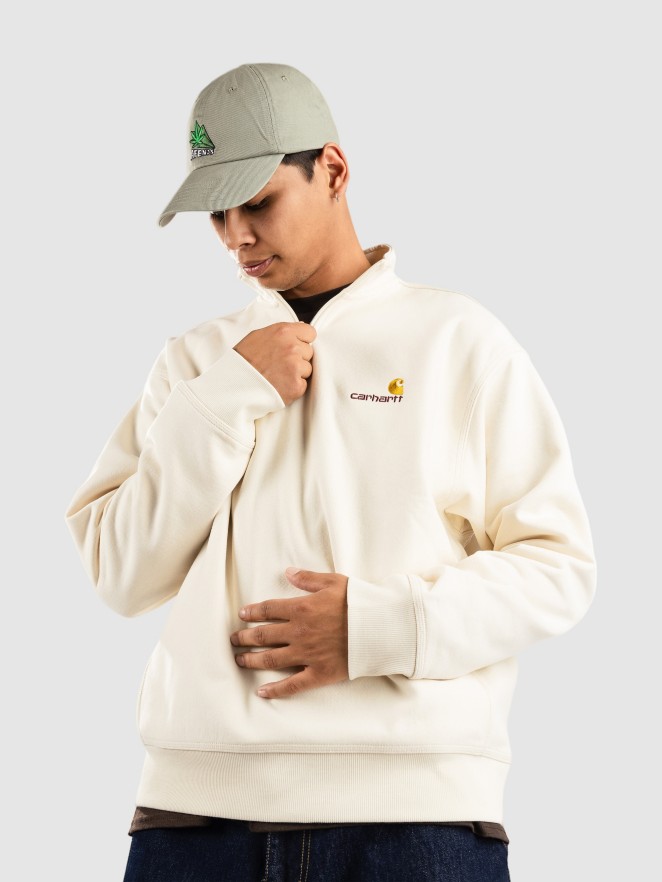 Carhartt WIP Half Zip American Script Hoodie med Dragkedja