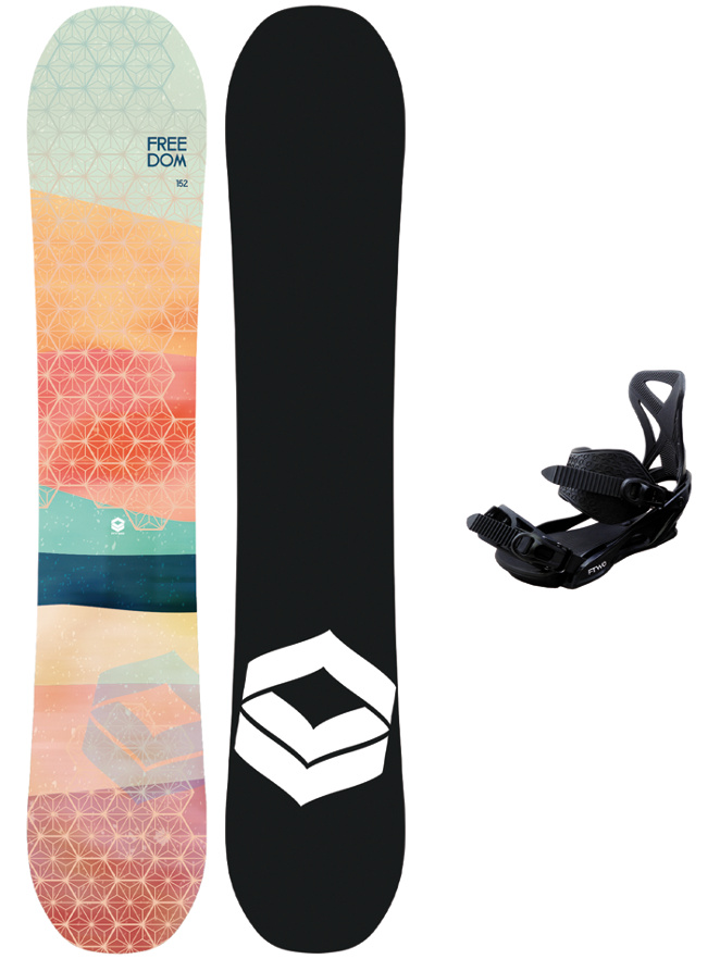 FTWO Freedom 147 + Sonic Pro M Black 2023 Snowboard-Set