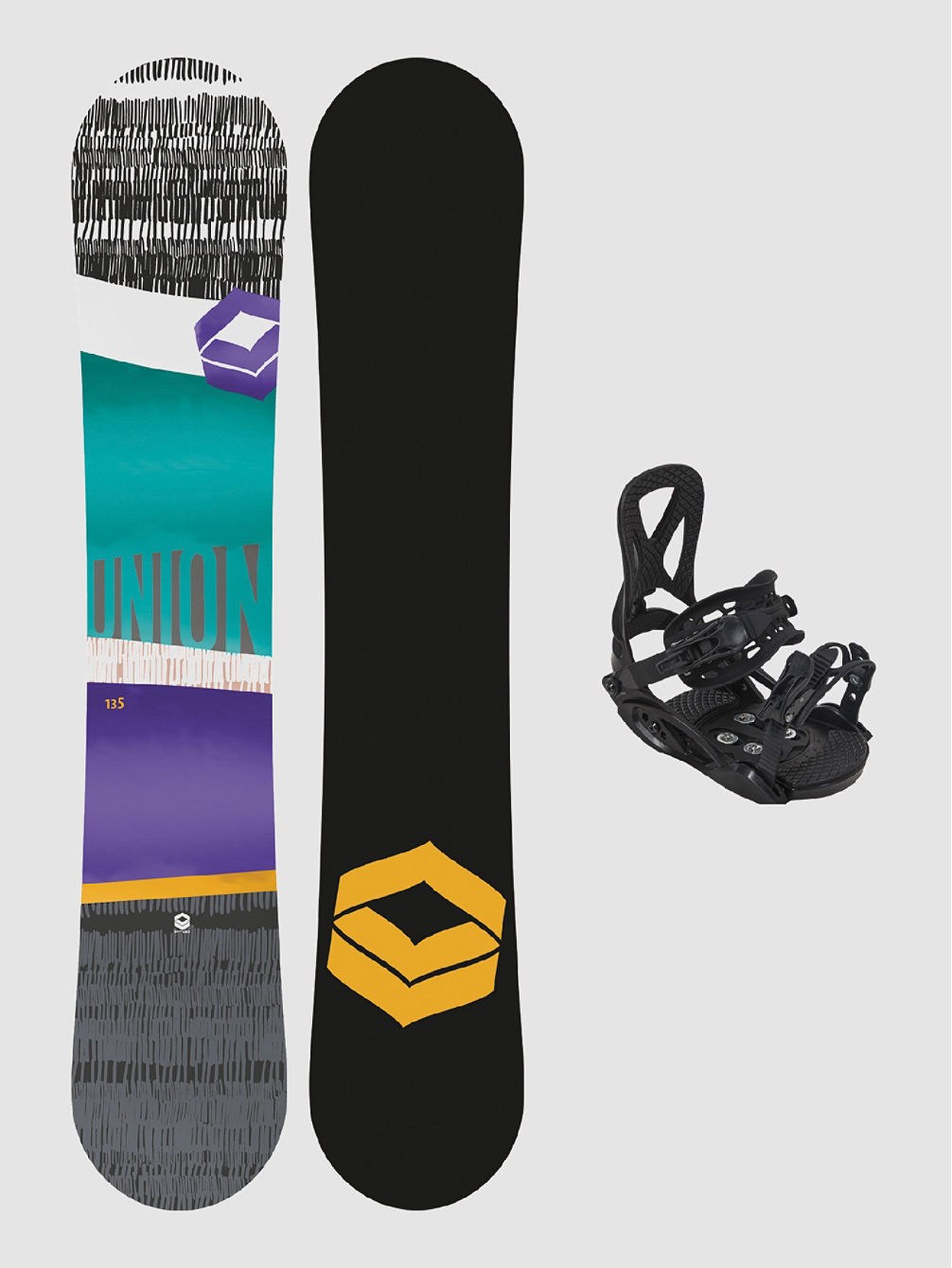 Union 130 + Junior M Black 2023 Snowboard-Set