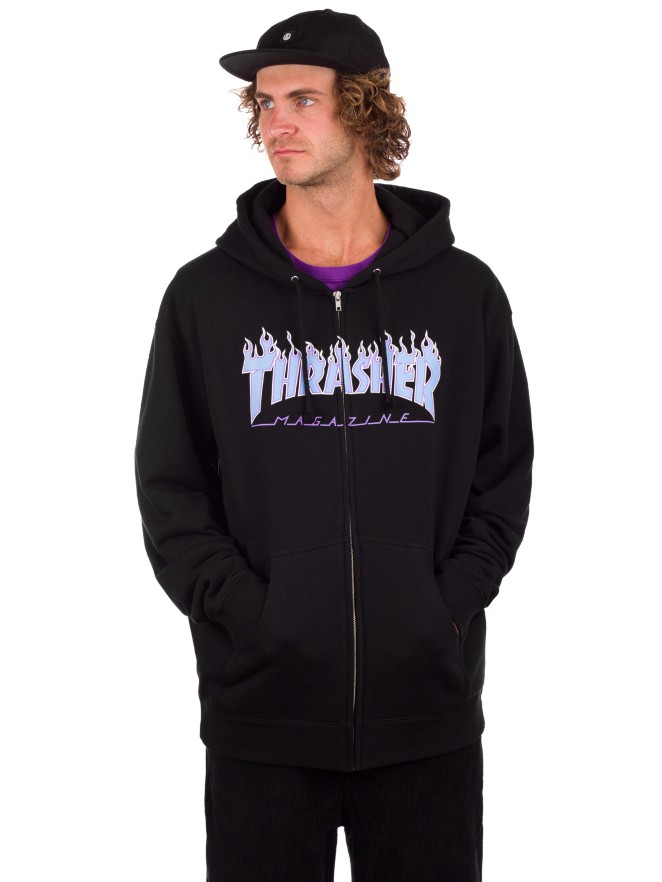 Thrasher Blue Flame Zip Hoodie