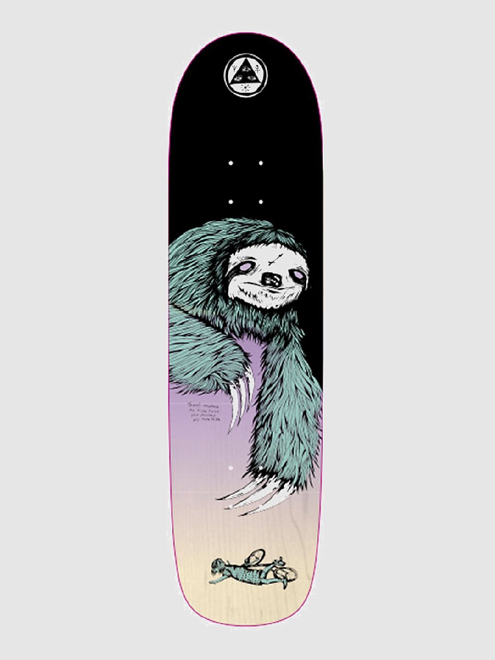 Welcome Sloth On Son Of Planchette 8.38" Skateboard Deck black lavender kaufen