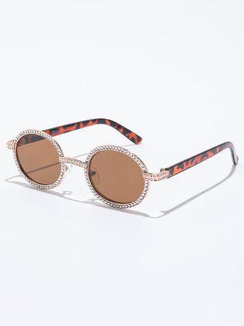 Empyre Bling Round Brown Sunglasses