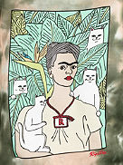 Nermal Portrait Mikina s kapuc&iacute;