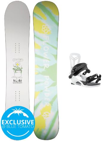 Alibi Snowboards Flowerchild 151 + Union FlitePro M white 2022 Lumilautapaketti