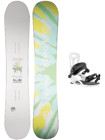 Alibi Snowboards Flowerchild 145 + Union FlitePro S White 2022 Lumilautapaketti