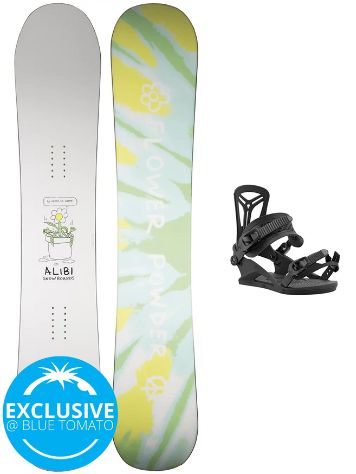 Alibi Snowboards Flowerchild 145 + Union Rosa S Black 2022 Snowboardpaket