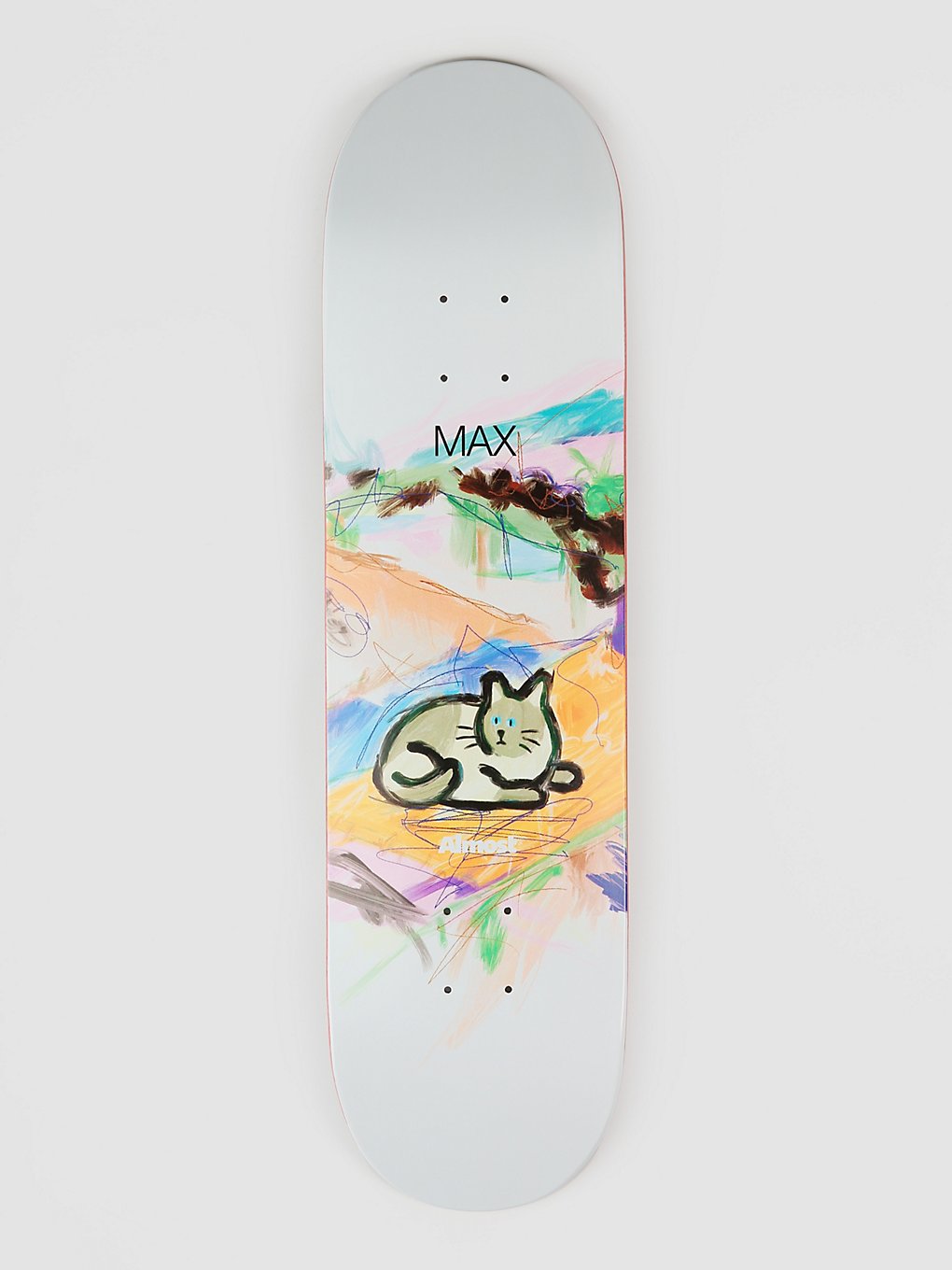 Almost Mean Pets Paintings Imp. Light Max 8.2522 Skateboard Deck hvit