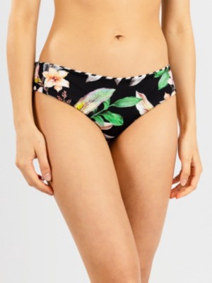 Photos - Swimwear Hurley Flora RVSB Cheeky Bikini Bottom flora black stripe 