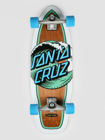Santa Cruz Wave Dot Cut Back Surf Skate Carver 9.75 Cruiser Completo