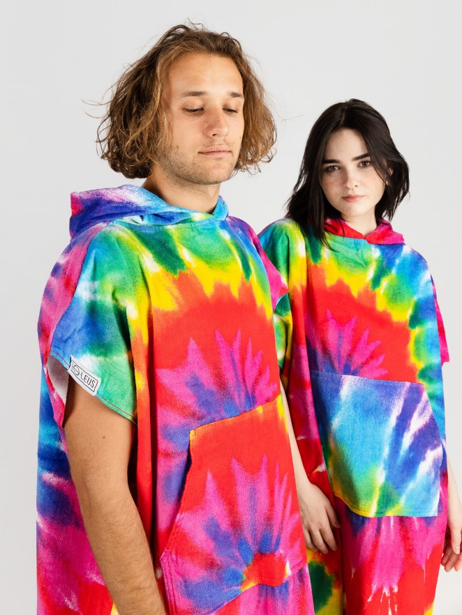 LEUS Tie Dye Rainbow Original Eco Surf Poncho