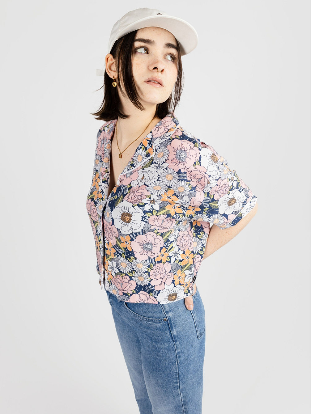 Retro Floral Woven Shirt