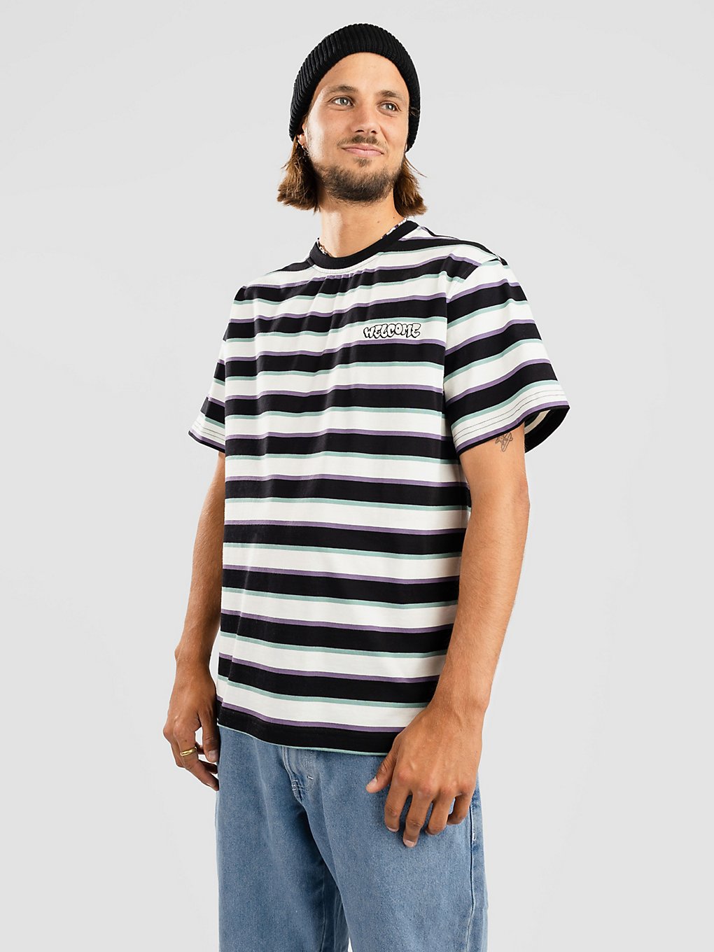 Welcome Cooper Striped Yarn-Dyed T-Shirt bone kaufen