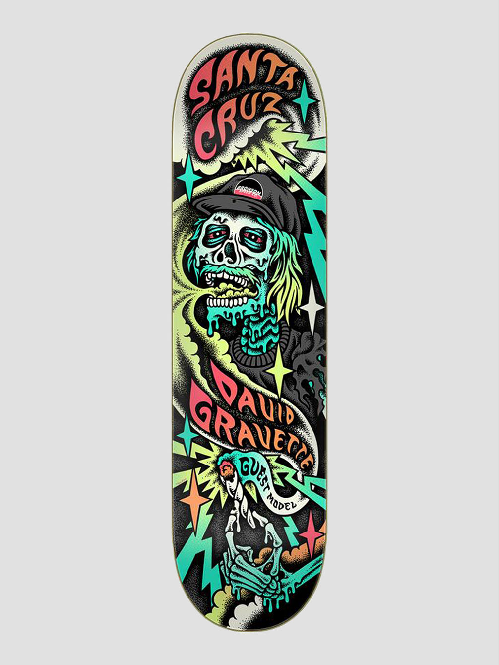 Gravette Hippie Skull 8.3&amp;#034; Skateboard Deck