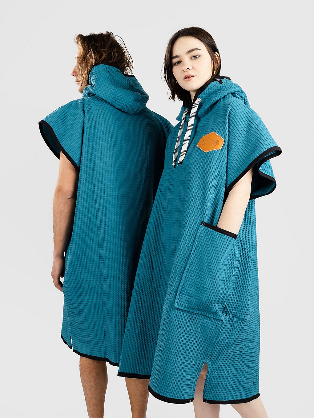 All-In LIGHT Surf Poncho grey blue waffle