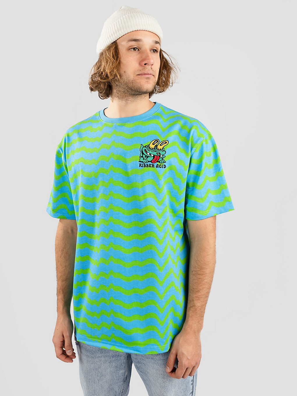 Killer Acid Wavy Stripe Frog T-Shirt green kaufen