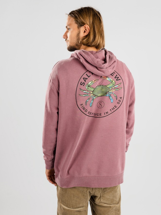 Salty Crew Blue Crabber Overdyed Hoodie polaire