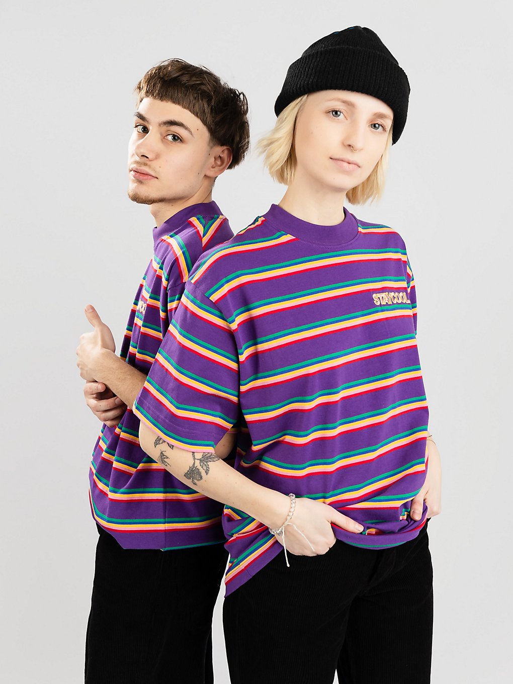 Staycoolnyc Rainbow Stripe T-Shirt purple kaufen