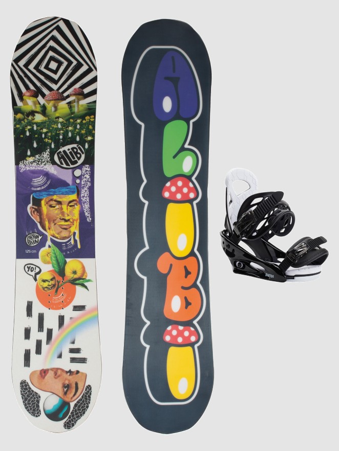 Alibi Snowboards Brain Rain 115 + Burton Smalls 2023 Snowboardpaket