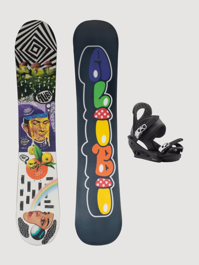 Alibi Snowboards Brain Rain 135 + Burton Citizen S 2023 Snowboard-Set