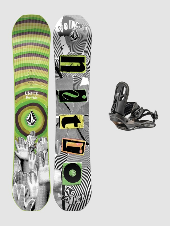 Nitro Ripper X Volcom 132 + Charger M 2023 Snowboard set