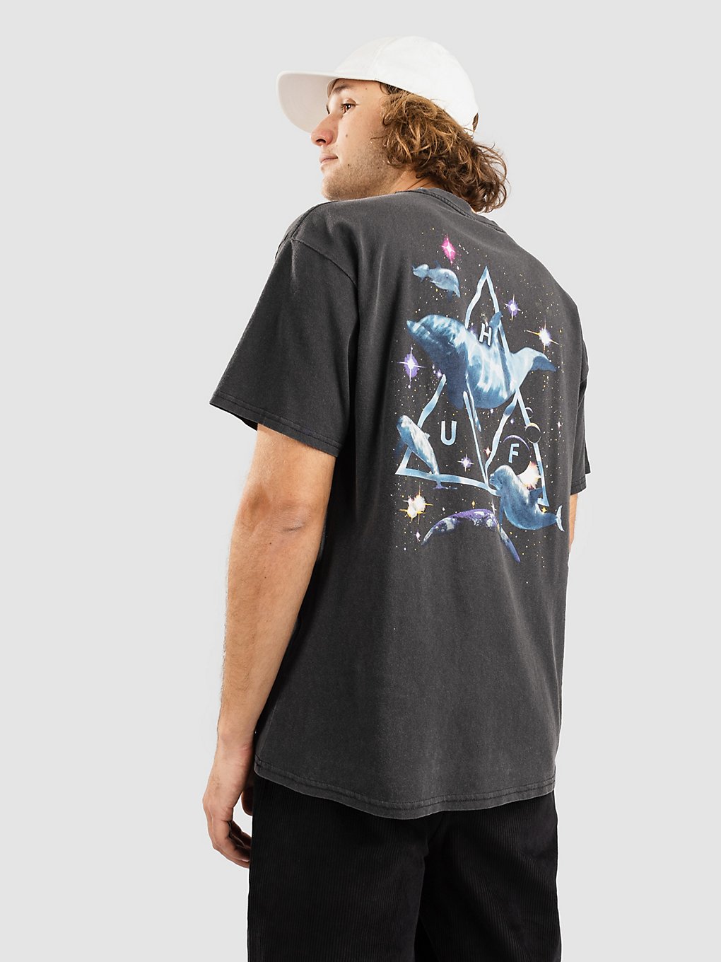 HUF Space Dolphins Washed T-Shirt black kaufen