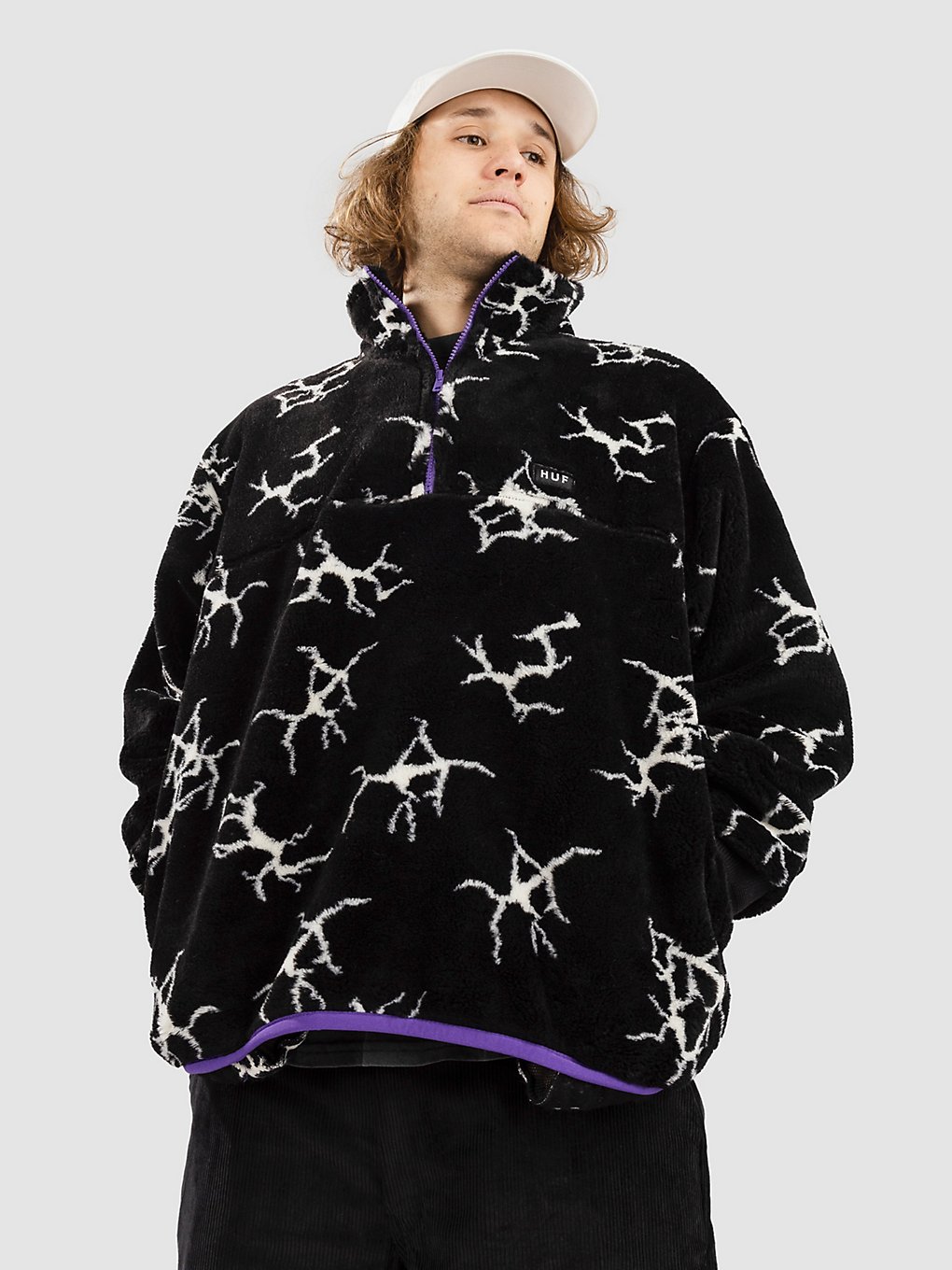 HUF Quake Sherpa 1/4 Zip Sweater black kaufen