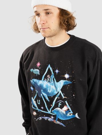HUF Space Dolphins Wash Crewneck Jersey