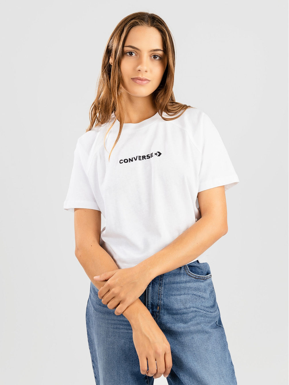 Cf Strip Wordmark Slim Crop T-skjorte